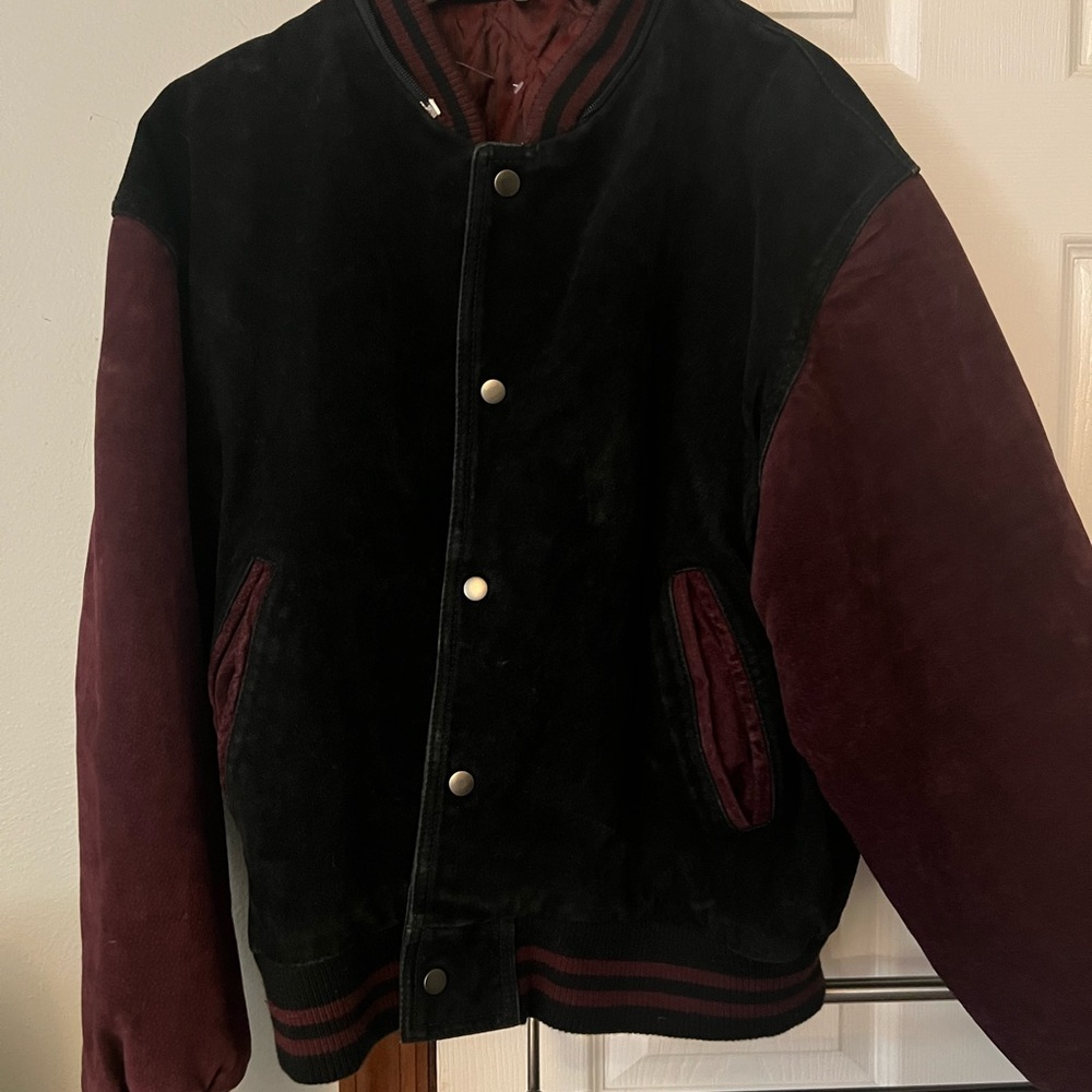 Vintage Black and Burgundy Varsity Jacket